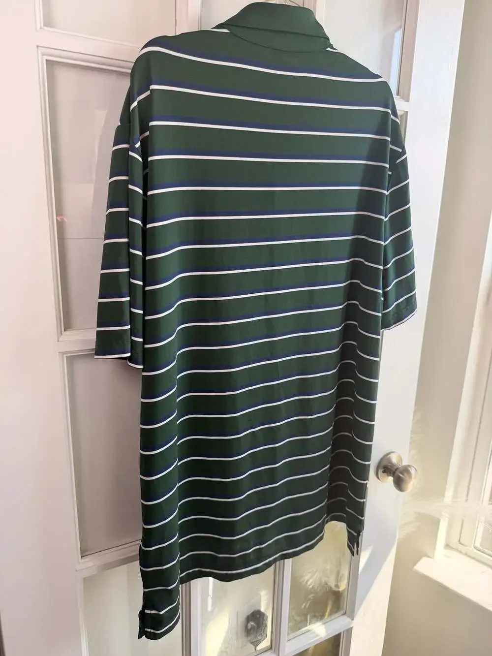 Polo Ralph Lauren Performance Green Striped Polo Shirt Large